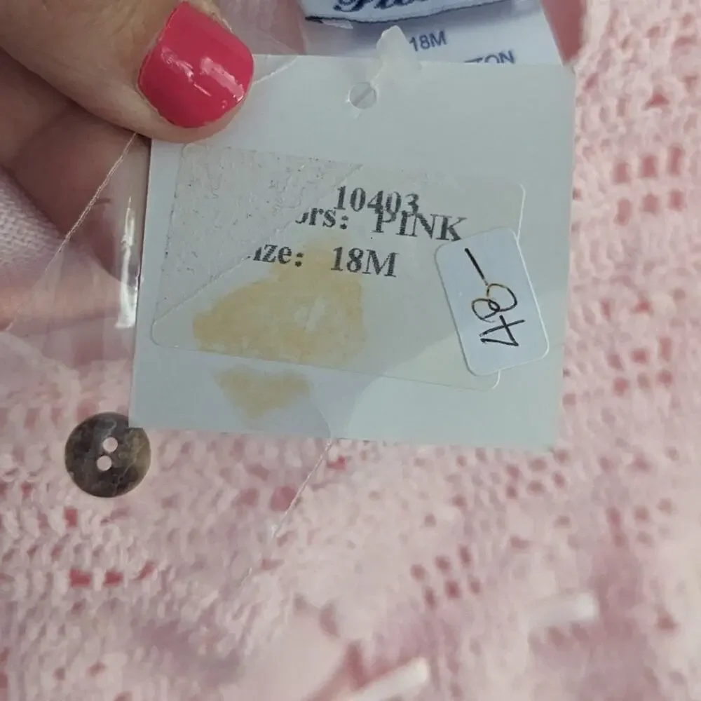 Vintage Girl's Piccino Piccina Light Pink Sweater Romeper 18 Months